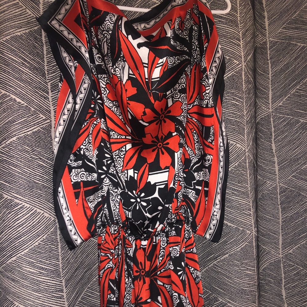 Red satin dress